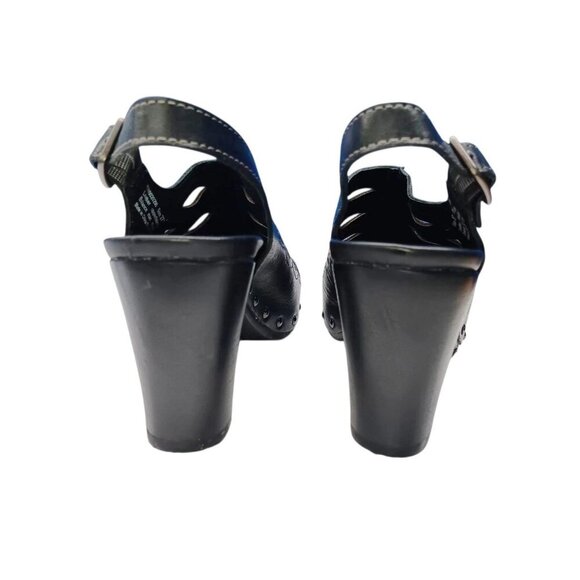DANSKO Rowena Black Leather Cut-out Heeled Sandal Womens 6.5-7 (37) Open Toe - Picture 7 of 13